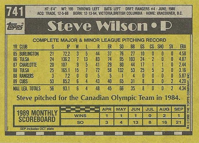Steve Wilson  baseball card collectible - Main Image 2