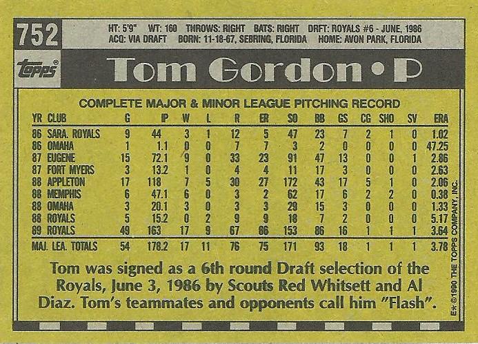 Tom Gordon  baseball card collectible - Main Image 2