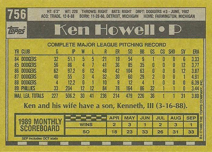 Ken Howell  baseball card collectible - Main Image 2
