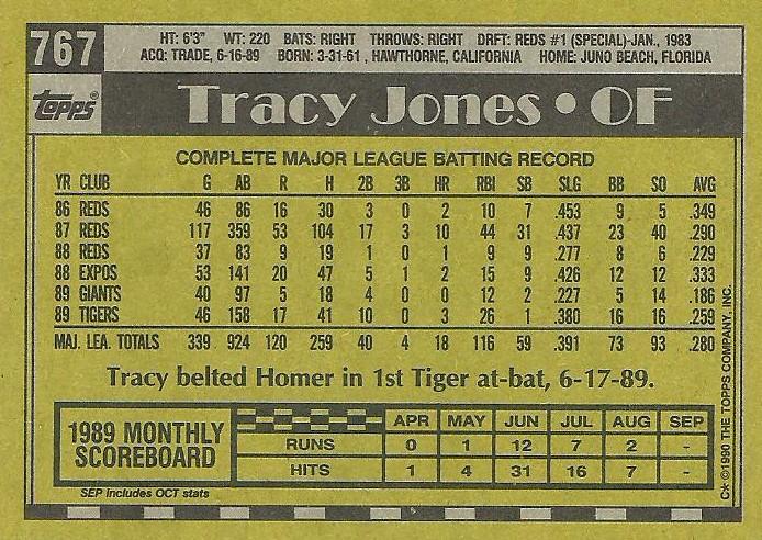 Tracy Jones  baseball card collectible - Main Image 2
