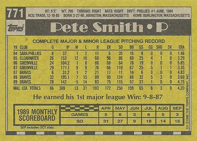 Pete Smith  baseball card collectible - Main Image 2