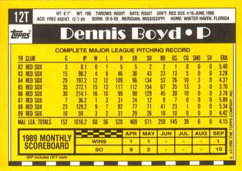 Dennis Boyd  baseball card collectible - Main Image 2