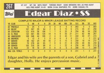 Edgar Diaz  baseball card collectible - Main Image 2