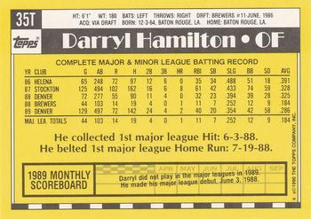 Darryl Hamilton  baseball card collectible - Main Image 2