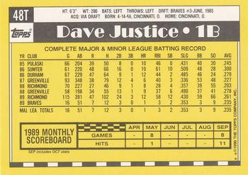Dave Justice  baseball card collectible - Main Image 2
