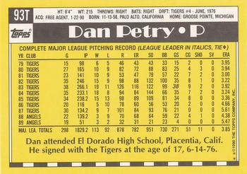 Dan Petry  baseball card collectible - Main Image 2