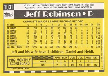 Jeff Robinson  baseball card collectible - Main Image 2