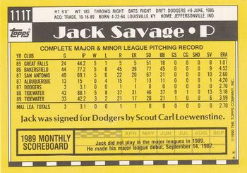 Jack Savage  baseball card collectible - Main Image 2