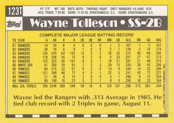 Wayne Tolleson  baseball card collectible - Main Image 2