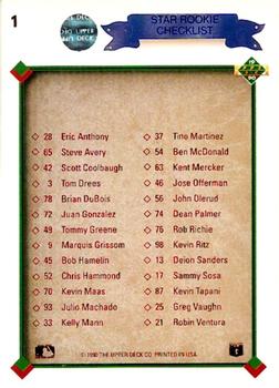 Star Rookie Checklist  baseball card collectible - Main Image 2