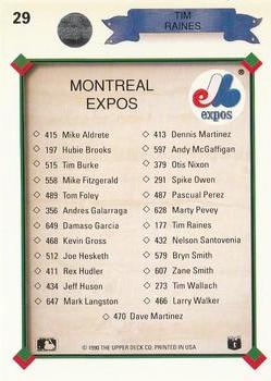 Tim Raines  baseball card collectible - Main Image 2