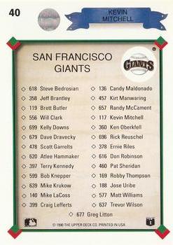 Kevin Mitchell  baseball card collectible - Main Image 2