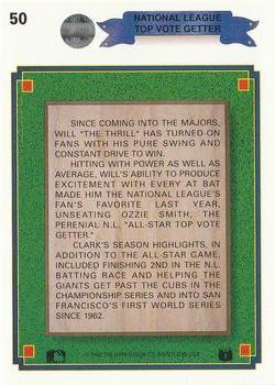 Will Clark  baseball card collectible - Main Image 2