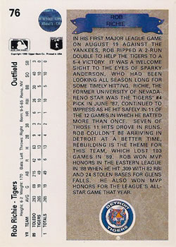 Rob Richie  baseball card collectible - Main Image 2