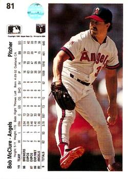 Bob McClure  baseball card collectible - Main Image 2