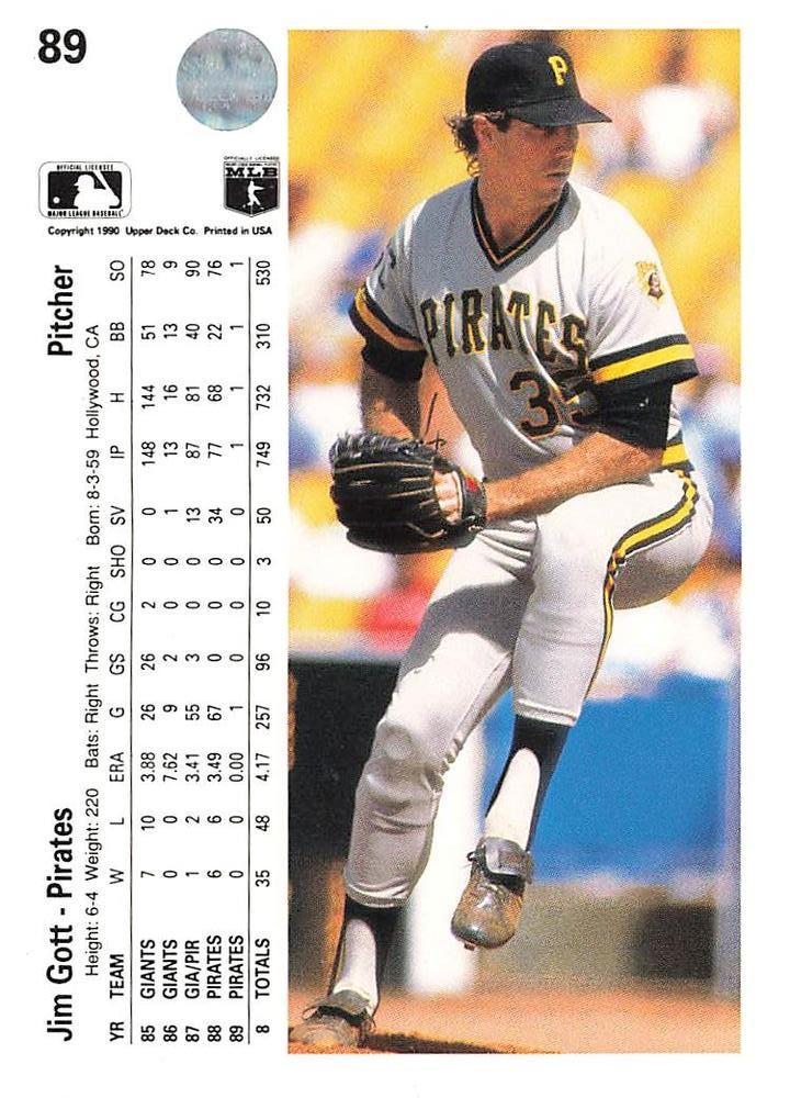 Jim Gott  baseball card collectible - Main Image 2