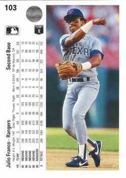 Julio Franco  baseball card collectible - Main Image 2