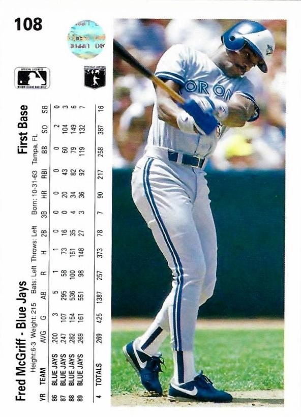 Fred McGriff  baseball card collectible - Main Image 2