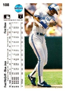 Fred McGriff  baseball card collectible - Main Image 2