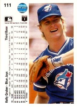 Kelly Gruber  baseball card collectible - Main Image 2