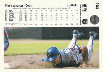 Mitch Webster  baseball card collectible - Main Image 2
