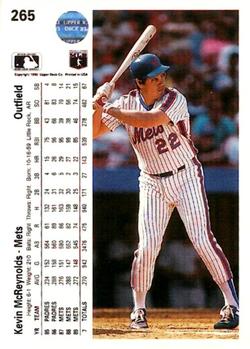 Kevin McReynolds  baseball card collectible - Main Image 2