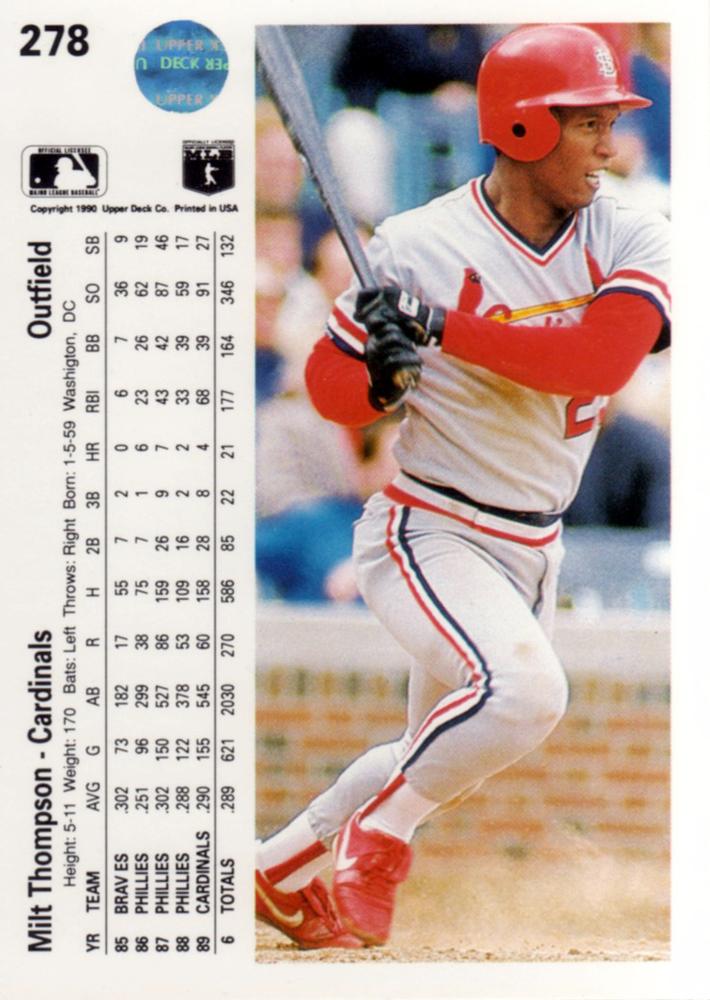 Milt Thompson  baseball card collectible - Main Image 2