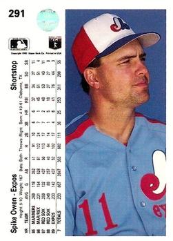 Spike Owen  baseball card collectible - Main Image 2