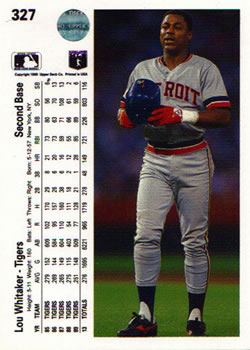 Lou Whitaker  baseball card collectible - Main Image 2