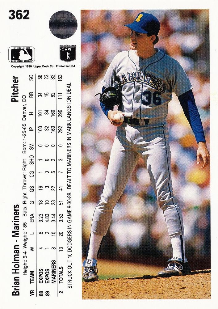 Brian Holman  baseball card collectible - Main Image 2