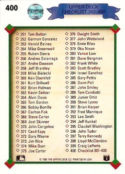 Checklist: 301-400  baseball card collectible - Main Image 2