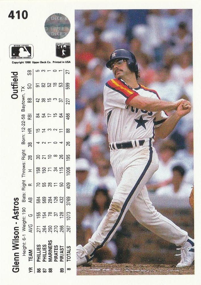 Glenn Wilson  baseball card collectible - Main Image 2