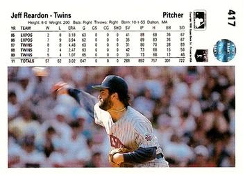 Jeff Reardon  baseball card collectible - Main Image 2