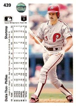 Dickie Thon  baseball card collectible - Main Image 2