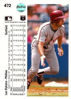 Len Dykstra  baseball card collectible - Main Image 2