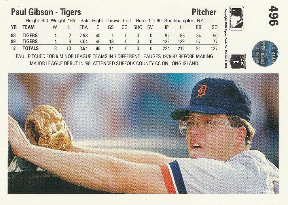 Paul Gibson  baseball card collectible - Main Image 2