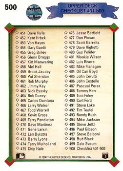 Checklist: 401-500  baseball card collectible - Main Image 2