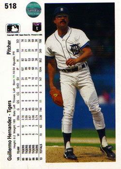 Guillermo Hernandez  baseball card collectible - Main Image 2