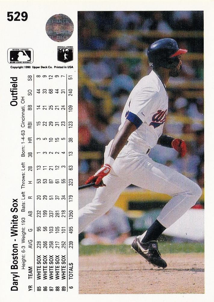 Daryl Boston  baseball card collectible - Main Image 2