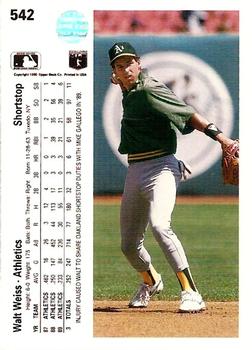 Walt Weiss  baseball card collectible - Main Image 2