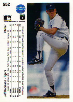 Jeff Robinson  baseball card collectible - Main Image 2
