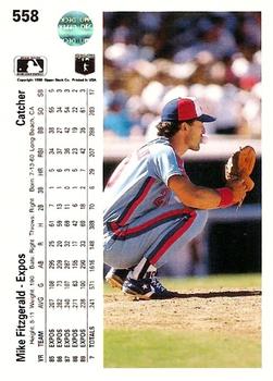 Mike Fitzgerald  baseball card collectible - Main Image 2