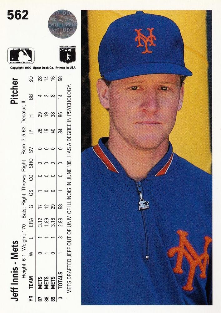 Jeff Innis  baseball card collectible - Main Image 2
