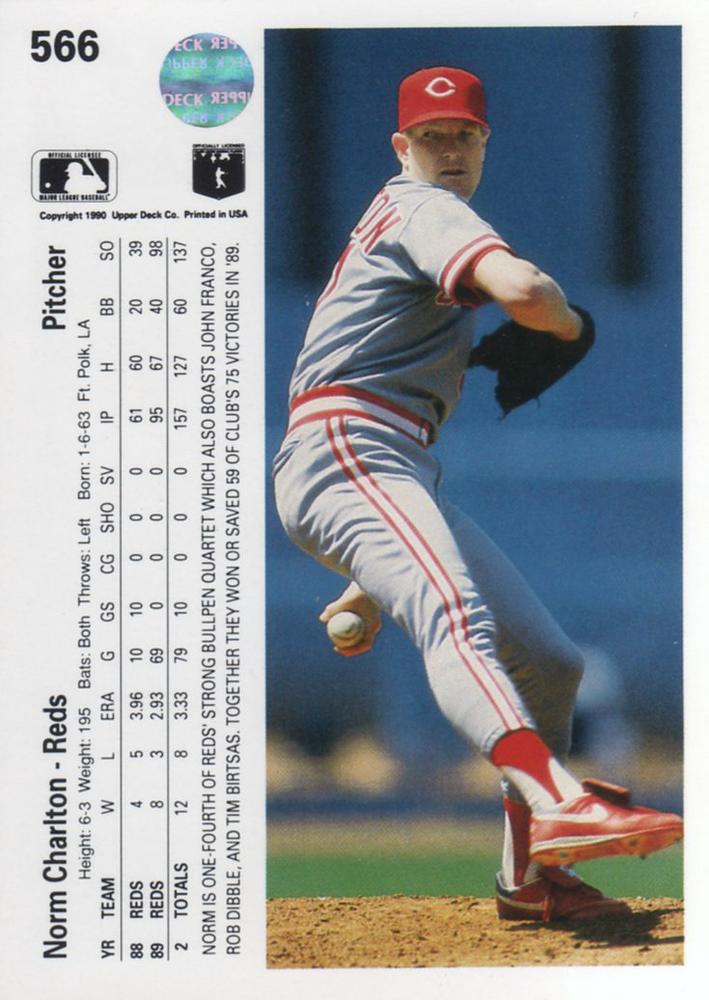 Norm Charlton  baseball card collectible - Main Image 2