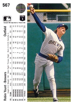 Robin Yount  baseball card collectible - Main Image 2