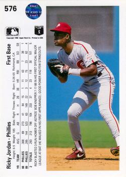 Ricky Jordan  baseball card collectible - Main Image 2