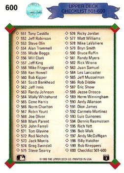 Checklist: 501-600  baseball card collectible - Main Image 2