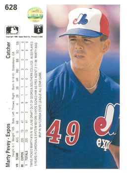 Marty Pevey  baseball card collectible - Main Image 2
