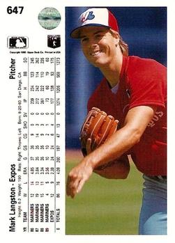 Mark Langston  baseball card collectible - Main Image 2