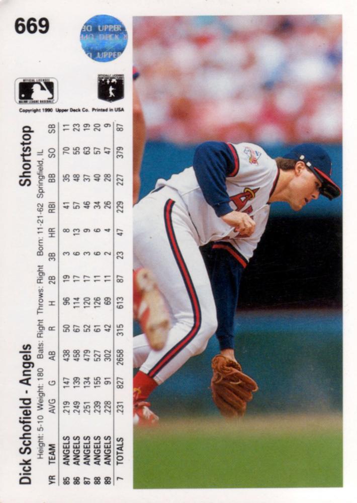 Dick Schofield  baseball card collectible - Main Image 2